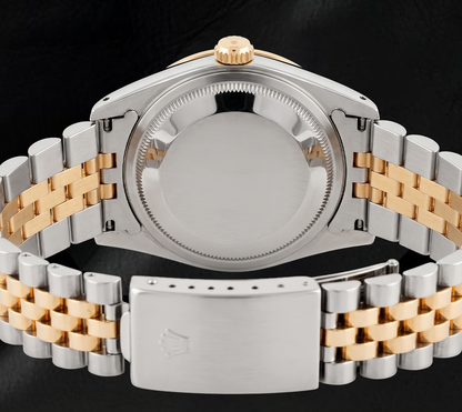 Rolex 16013 Datejust 36mm Ivory Roman Dial Two Tone Watch
