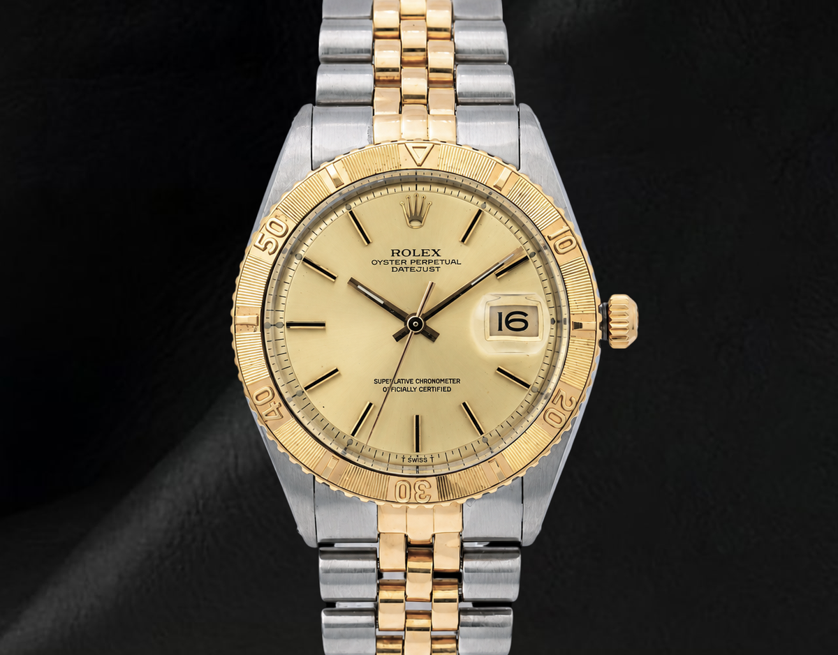 Rolex 16013 Datejust Champagne Dial Turn-O-Graph Bezel 36mm Two Tone Watch