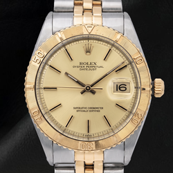 Rolex 16013 Datejust Champagne Dial Turn-O-Graph Bezel 36mm Two Tone Watch