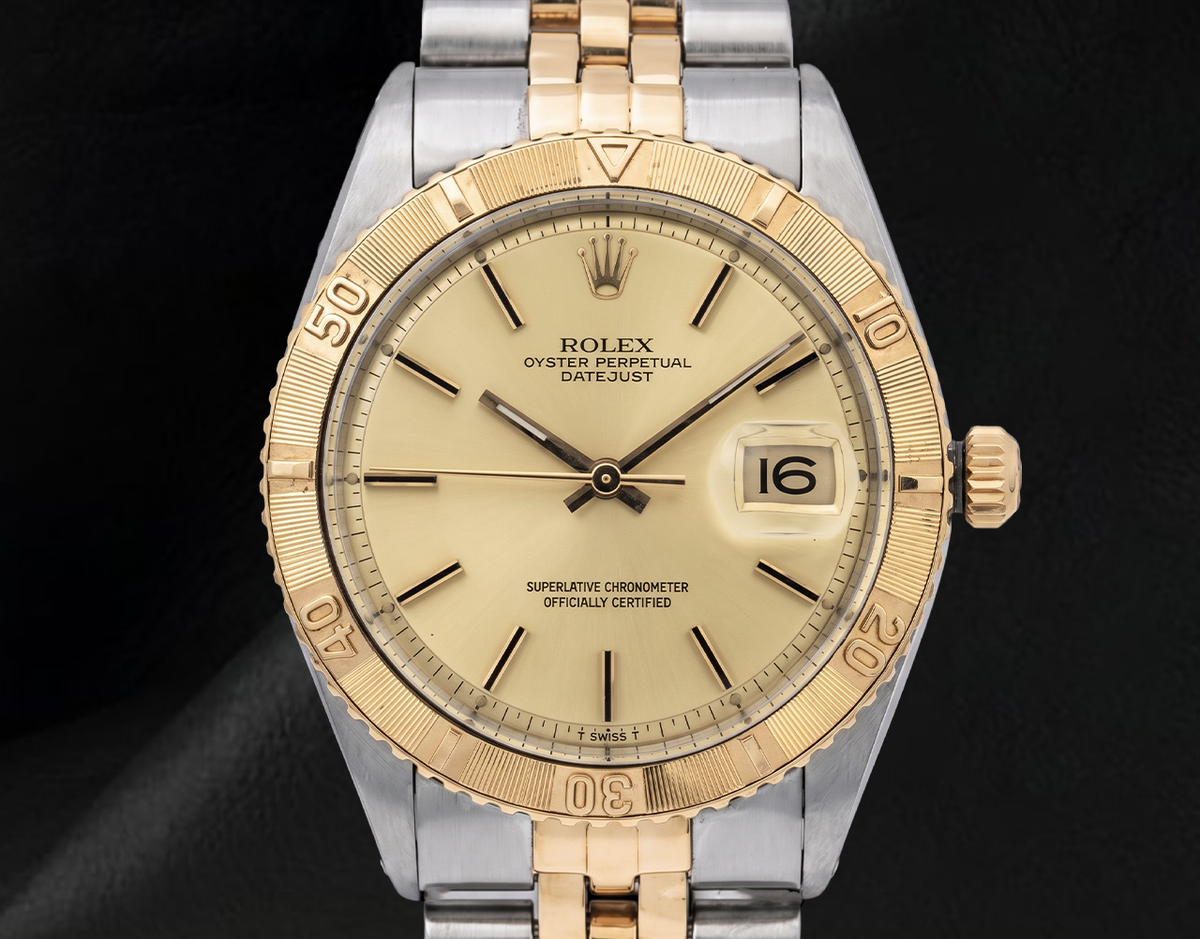 Rolex 16013 Datejust Champagne Dial Turn-O-Graph Bezel 36mm Two Tone Watch