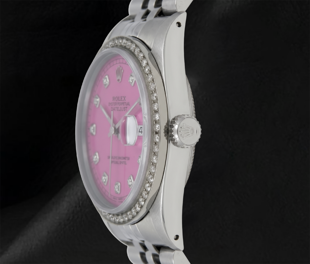 Rolex 16014 Datejust 36mm Pink Diamond Dial Stainless Steel Watch
