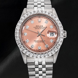 Rolex 1601 Datejust Everose Diamond Dial 36mm Stainless Steel Watch