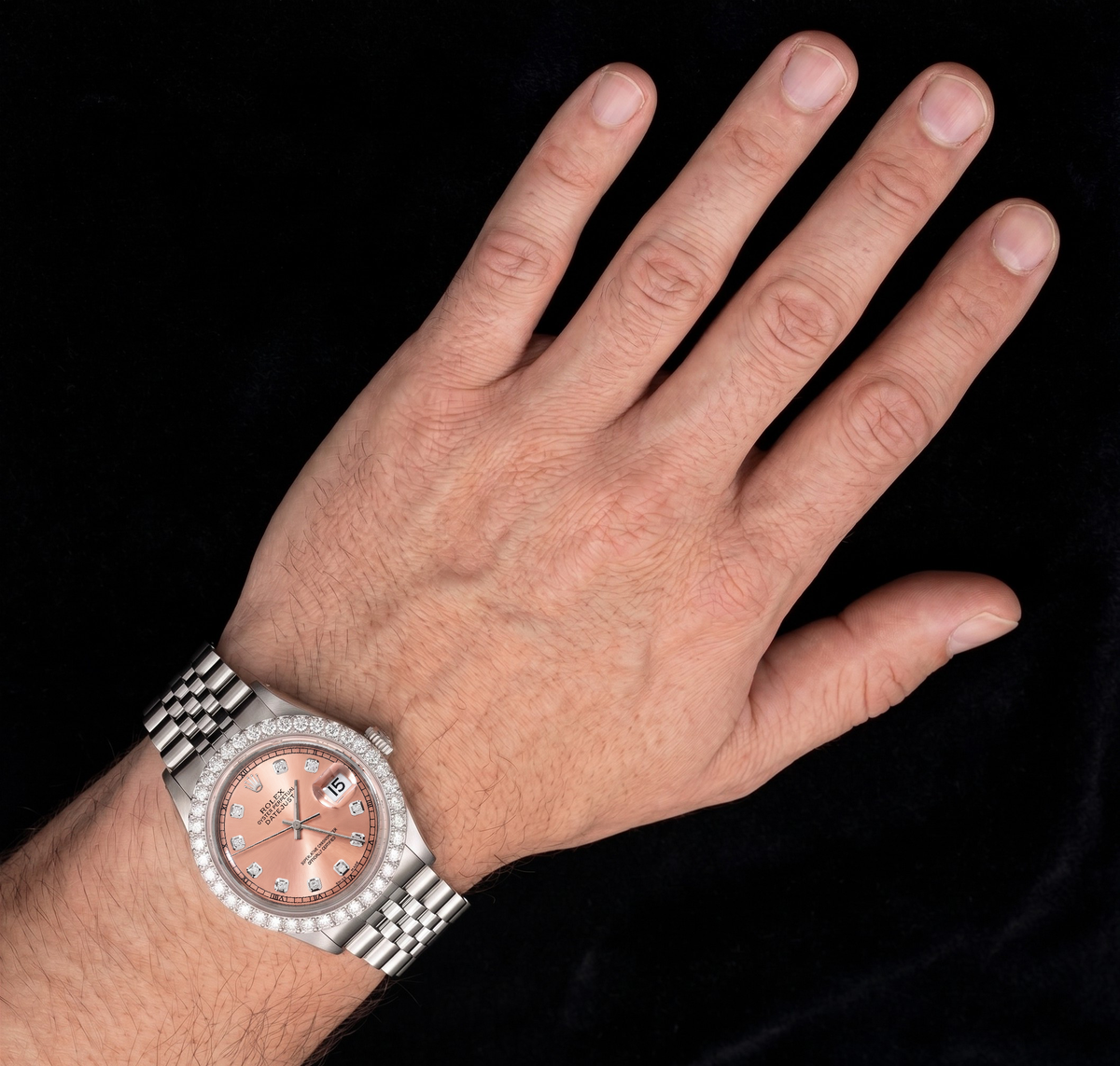 Rolex 1601 Datejust Everose Diamond Dial 36mm Stainless Steel Watch