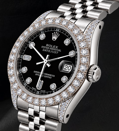 Rolex 16200 Datejust 36mm  Black Diamond Dial Stainless Steel Watch