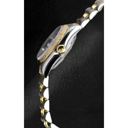 Rolex Year 2001 Datejust Gray Diamond Dial 26 mm Two Tone Ladies Watch