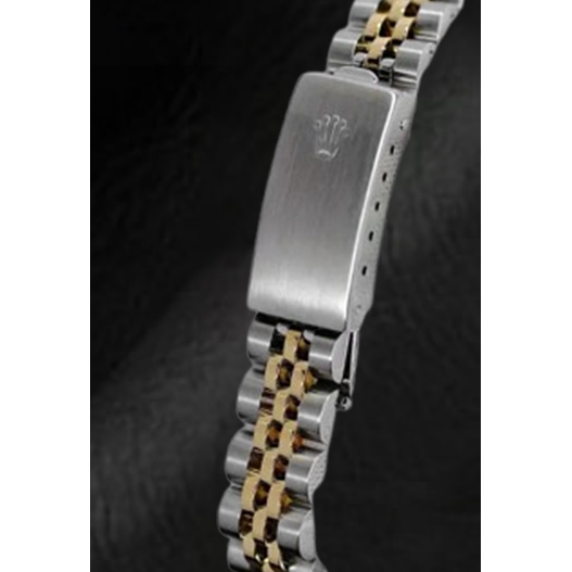 Rolex Year 2001 Datejust Gray Diamond Dial 26 mm Two Tone Ladies Watch