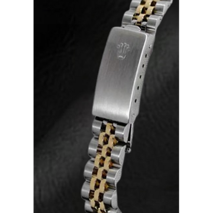 Rolex Year 2001 Datejust Gray Diamond Dial 26 mm Two Tone Ladies Watch