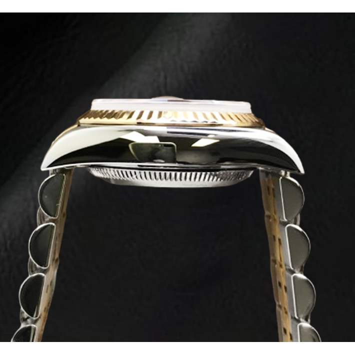 Rolex Year 2001 Datejust Gray Mother Of Pearl Diamond Dial 26 mm Two Tone Watch