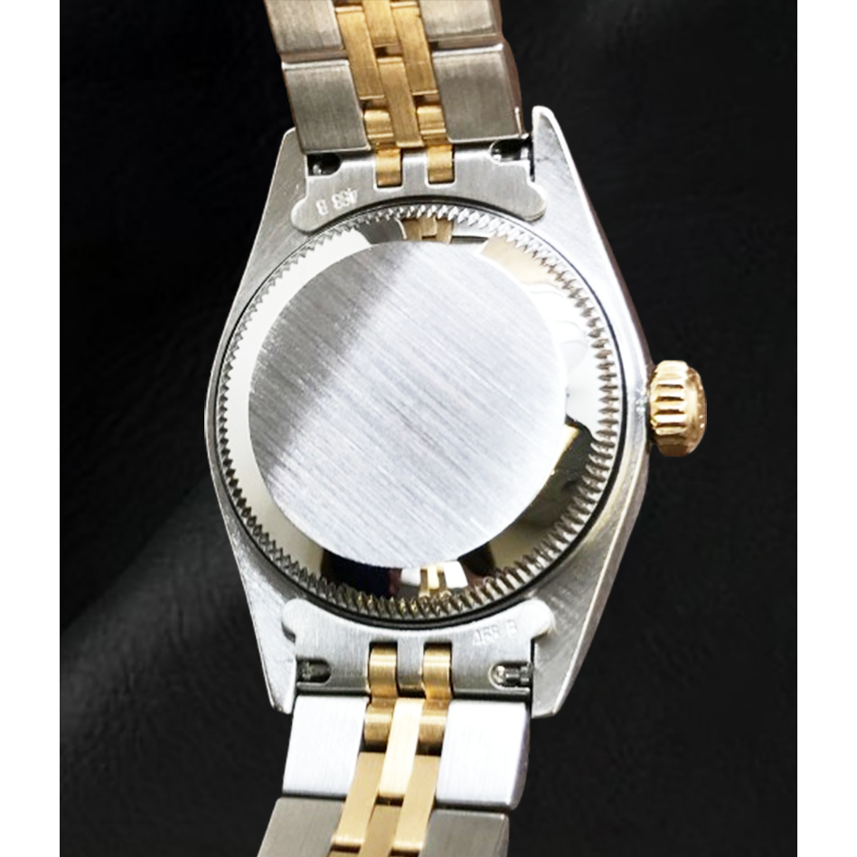 Rolex Year 2001 Datejust Gray Mother Of Pearl Diamond Dial 26 mm Two Tone Watch