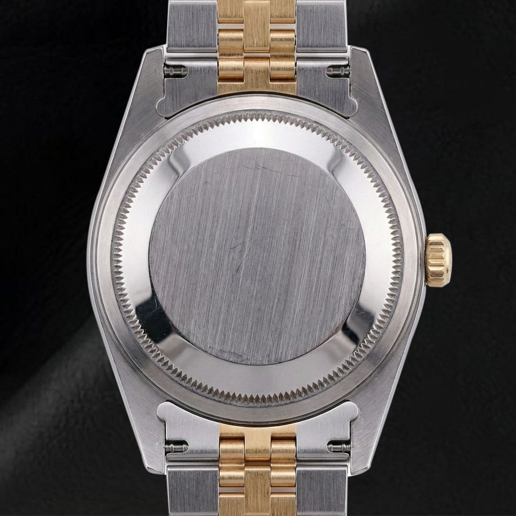 Rolex 2010 Year Datejust 36mm White Mother Of Pearl Diamond Dial Fluted Bezel Two Tone Watch With Hidden Clasp