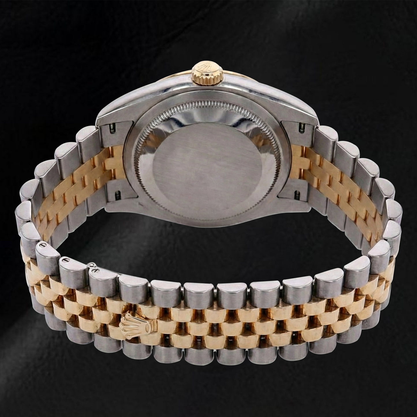 Rolex 2010 Year Datejust 36mm White Mother Of Pearl Diamond Dial Fluted Bezel Two Tone Watch With Hidden Clasp