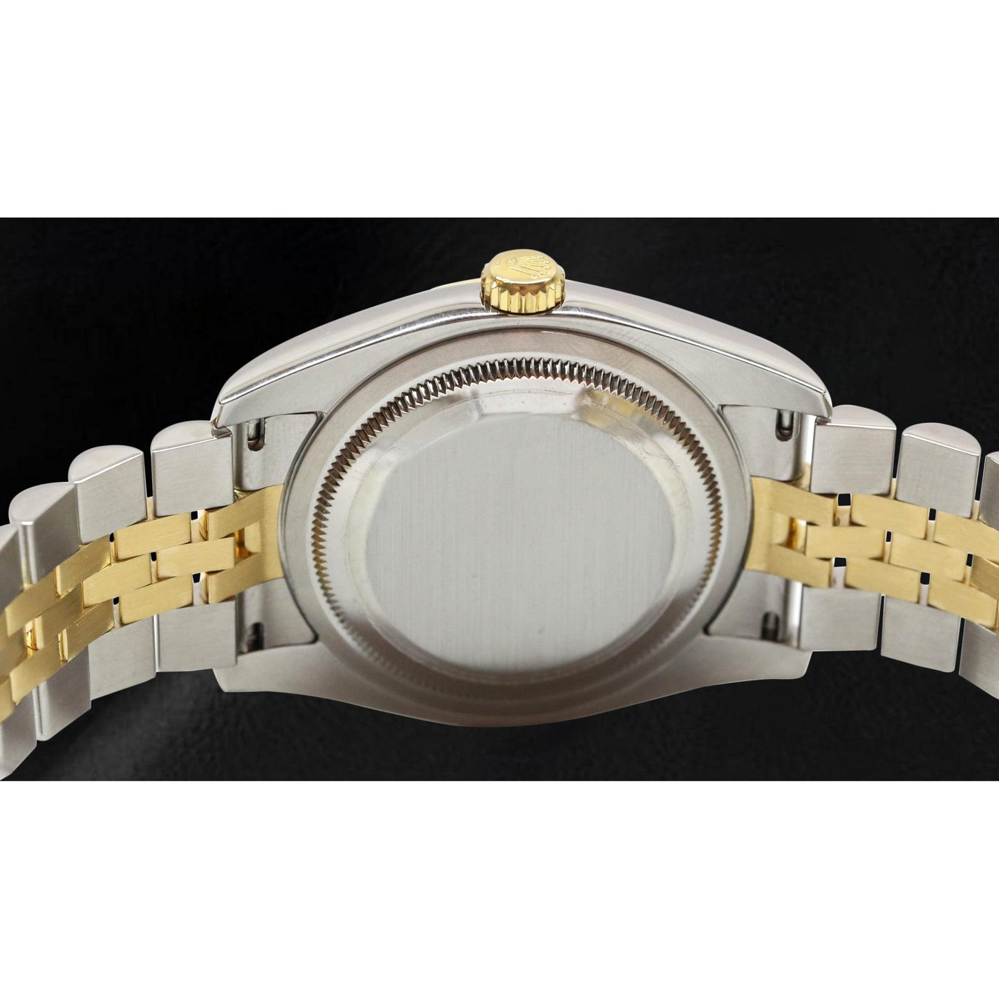 Rolex 2010 Year Datejust Silver Stick Dial Fluted Bezel 36mm Watch Two Tone With Hidden Clasp