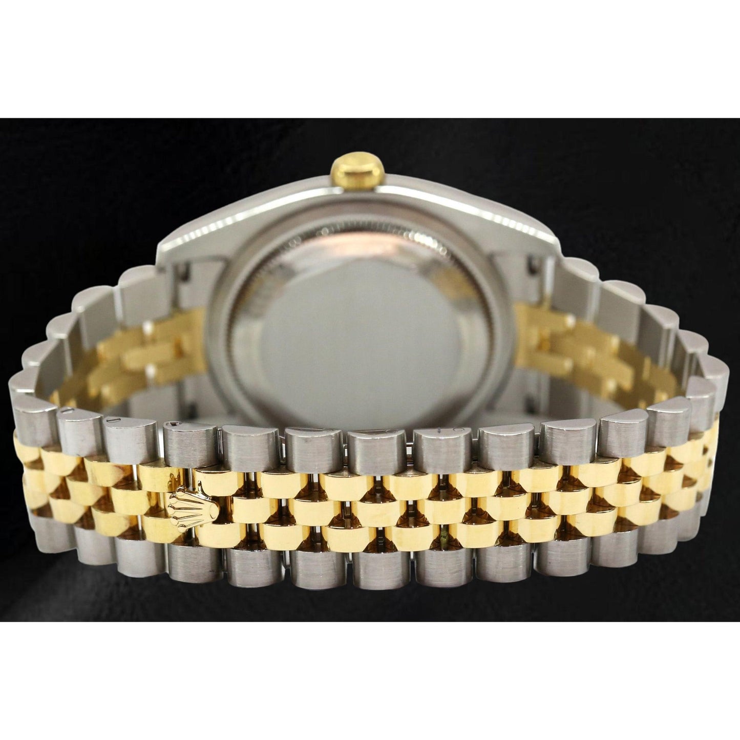Rolex 2010 Year Datejust Silver Stick Dial Fluted Bezel 36mm Watch Two Tone With Hidden Clasp