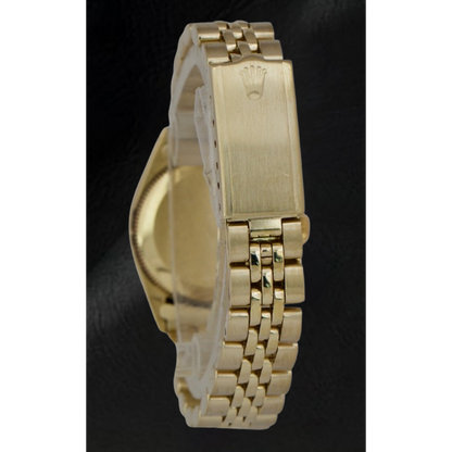 Rolex 24 mm Champagne Stick Dial Yellow Gold Watch