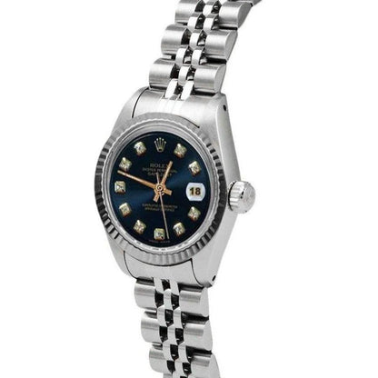 Rolex 26 mm Datejust Blue Diamond Dial Watch