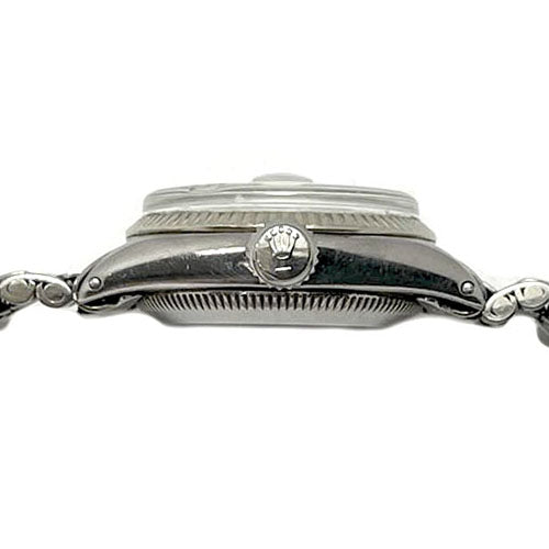 Rolex 26 mm Silver Stick Dial Stainless Steel Date Watch