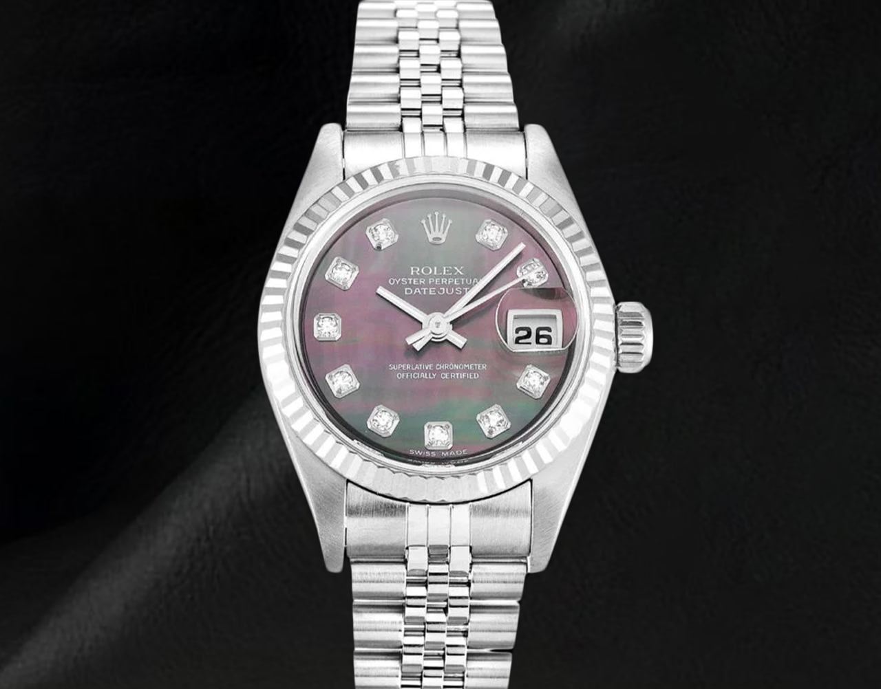 Rolex 26mm 2002 Year  Datejust Mother of Pearl Diamond Dial Watch