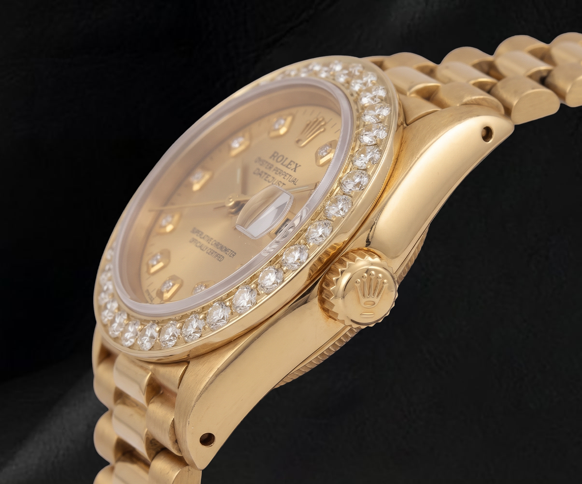 Rolex 26mm 6917 Champagne Diamond Dial Presidential Yellow Gold Watch 18K