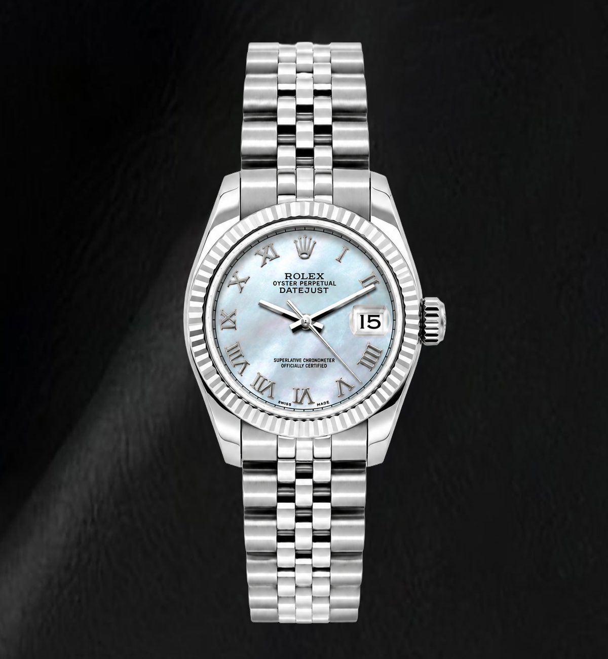 Rolex 26mm Datejust 6916 Blue Mother of Pearl Roman Dial Watch