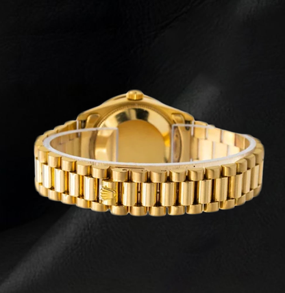 Rolex 26mm Datejust 69178 Black Mother of Pearl Diamond Dial 18K Gold Watch