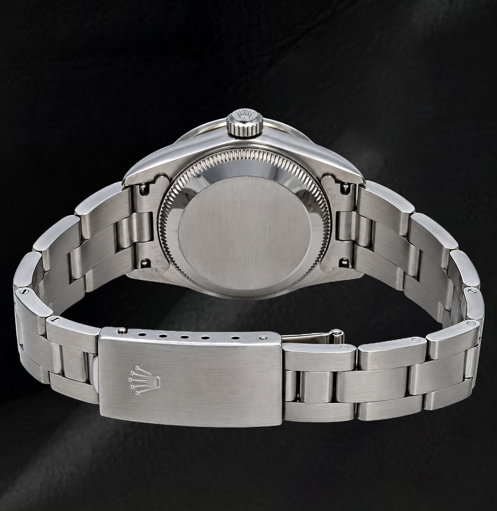 Rolex 26mm Oyster Perpetual 67193 White Roman Dial Stainless Steel Watch