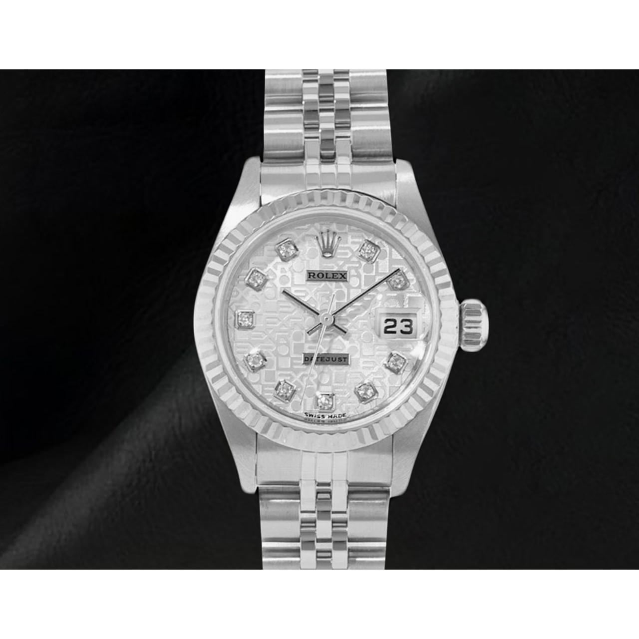 Rolex 26mm Silver Diamond Dial Jubilee White Gold 2002 Year Ladies  Watch