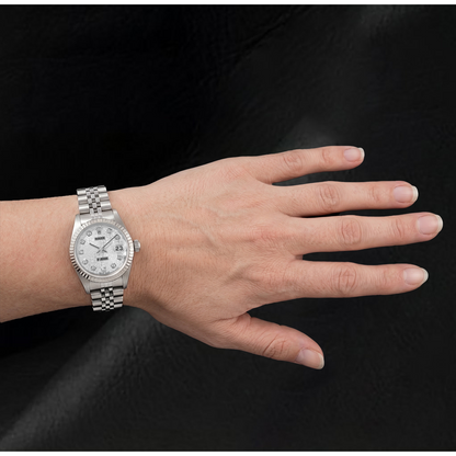 Rolex 26mm Silver Diamond Dial Jubilee White Gold 2002 Year Ladies  Watch