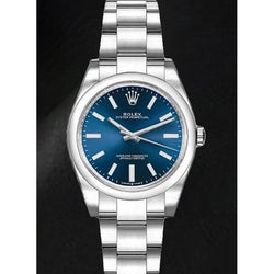 Rolex 31mm Date-just Lady's Blue Luminous Dial Watch