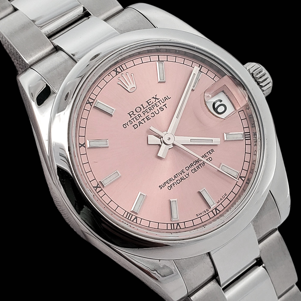 Rolex 31mm Date-just Pink Luminous Dial Ladies Watch