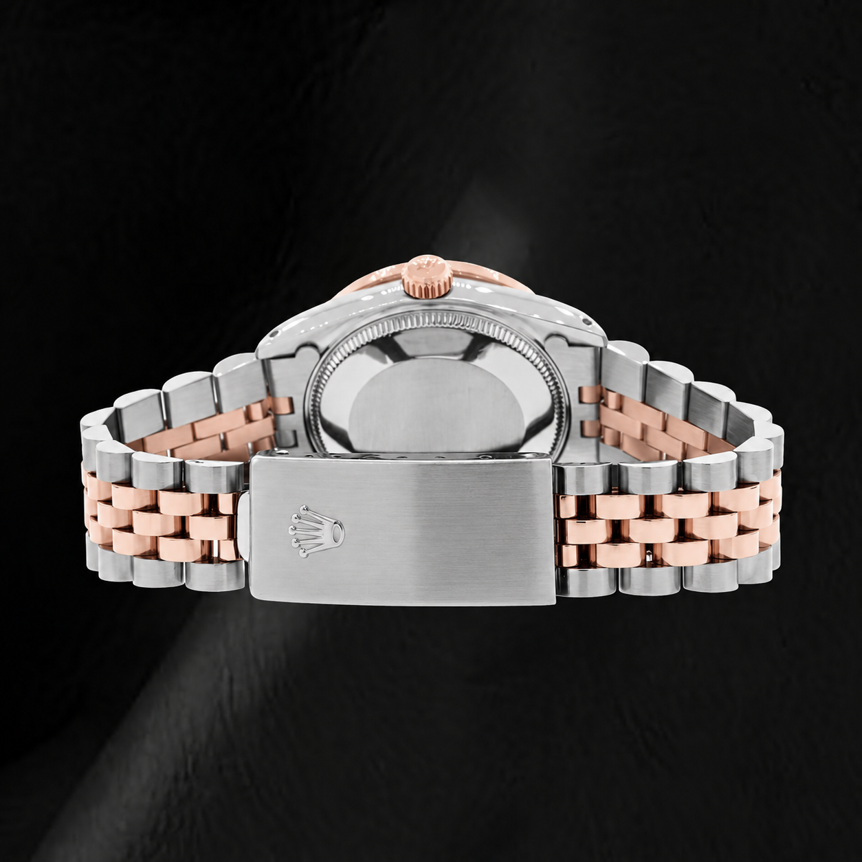 Rolex 31mm Pink Mother Of Pearl Diamond Dial Two Tone Watch