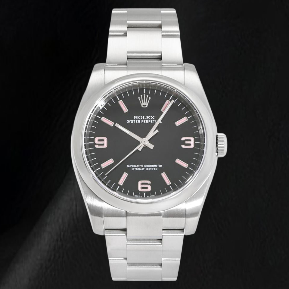 Rolex 36mm 116000 Black Arabic Dial Stainless Steel Watch