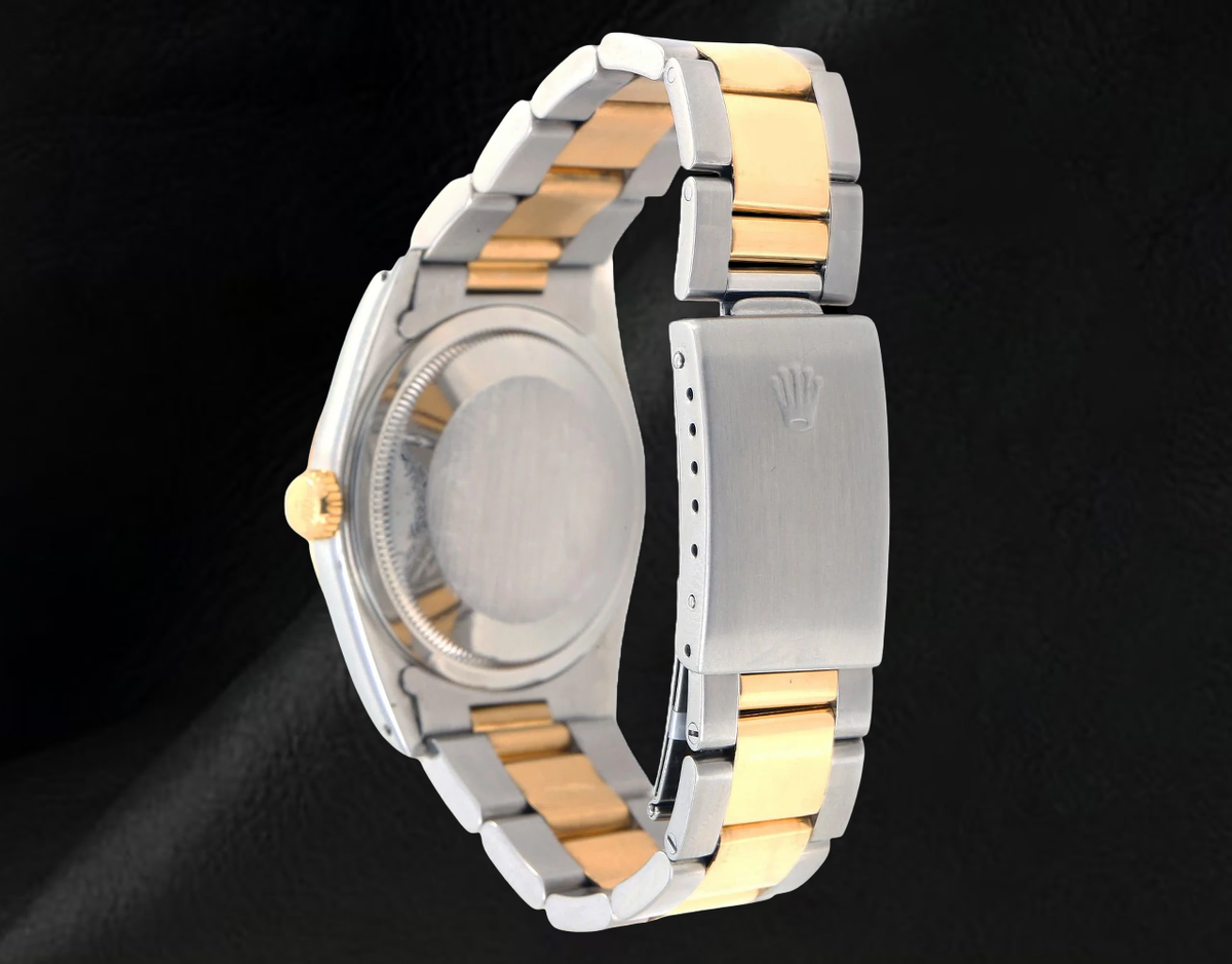 Rolex 36mm 16013 Datejust White Mother of Pearl Roman Diamond Dial Two Tone Watch