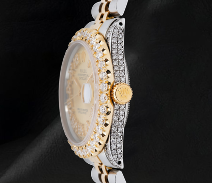 Rolex 36mm Datejust Roman Diamond Dial 1601 Two Tone Watch