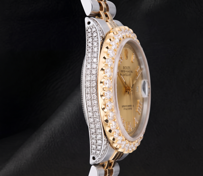 Rolex 36mm Datejust Roman Diamond Dial 1601 Two Tone Watch