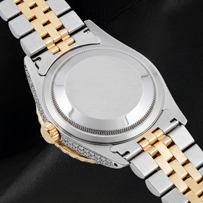 Rolex 36mm Datejust Roman Diamond Dial 1601 Two Tone Watch
