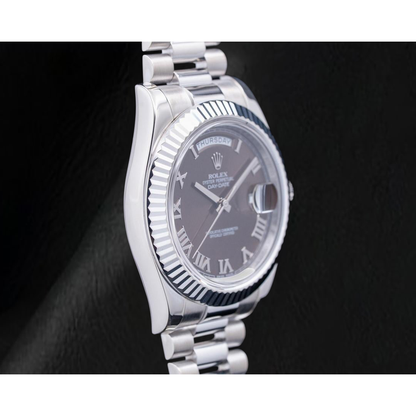 Rolex 41mm Day Date II 218239 Chocolate Roman Dial White Gold President Bracelet 18K