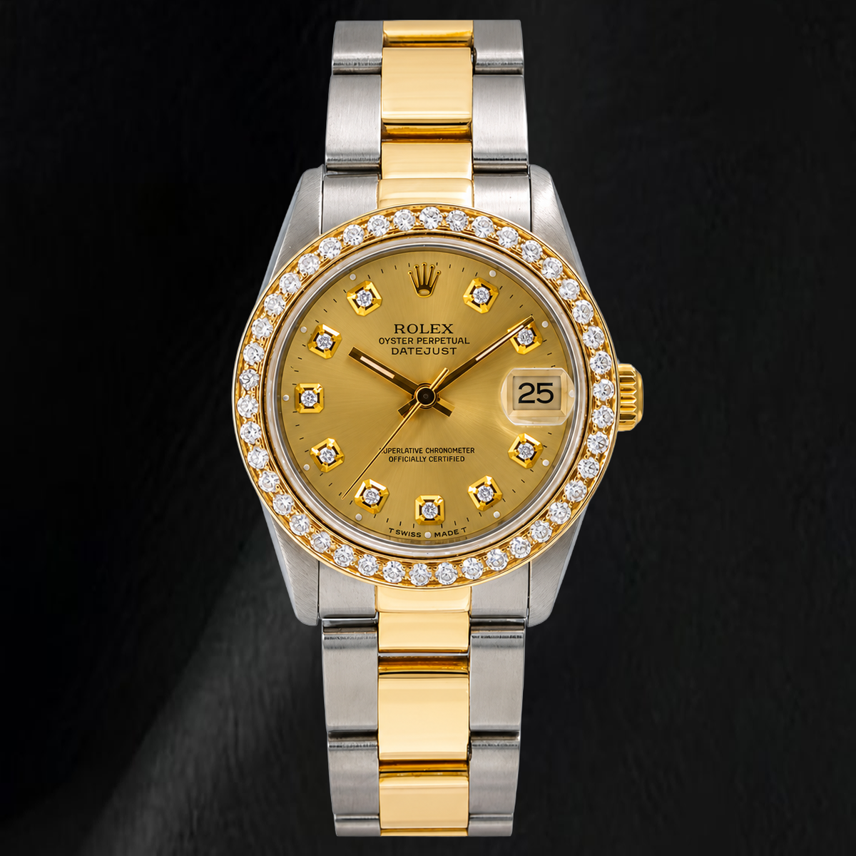 Rolex 68273 Datejust 31mm Champagne Diamond Dial Two Tone Watch