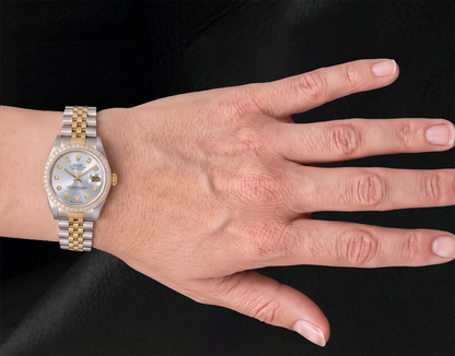 Rolex 68273 Datejust 31mm Silver Diamond Dial Two Tone Watch