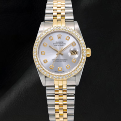 Rolex 68273 Datejust 31mm Silver Diamond Dial Two Tone Watch