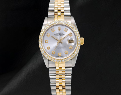 Rolex 68273 Datejust 31mm Silver Diamond Dial Two Tone Watch