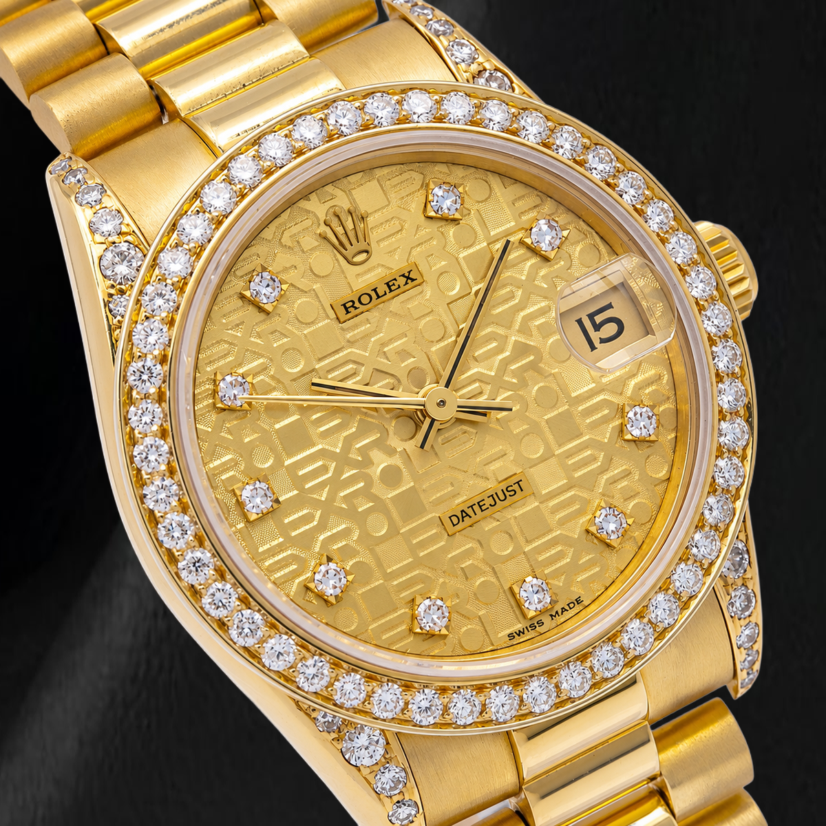 Rolex 68278 Presidential 31mm Champagne Jubilee Diamond Dial Yellow Gold Watch