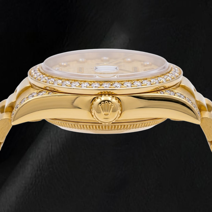 Rolex 68278 Presidential 31mm Champagne Jubilee Diamond Dial Yellow Gold Watch