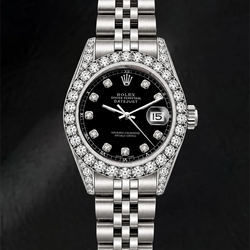 Rolex 6916 Datejust 26mm Black Diamond Dial Stainless Steel Jubilee Bracelet Watch