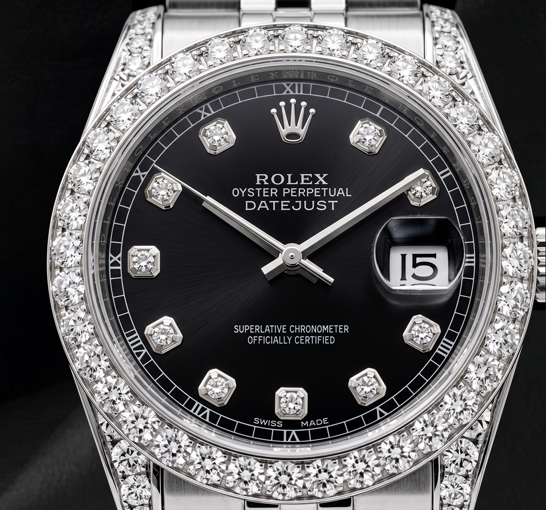 Rolex 6916 Datejust 26mm Black Diamond Dial Stainless Steel Jubilee Bracelet Watch