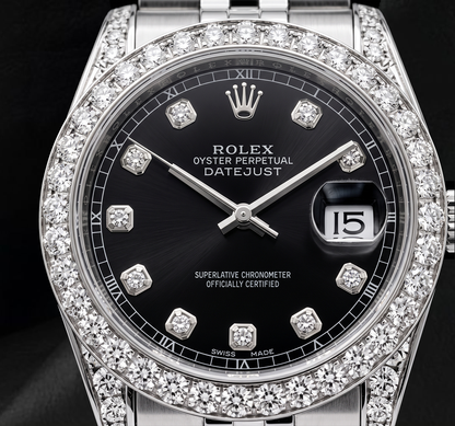 Rolex 6916 Datejust 26mm Black Diamond Dial Stainless Steel Jubilee Bracelet Watch