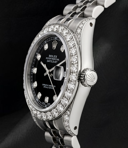 Rolex 6916 Datejust 26mm Black Diamond Dial Stainless Steel Jubilee Bracelet Watch