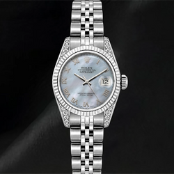 Rolex 6916 Datejust 26mm Blue Mother of Pearl Roman Dial Stainless Steel Watch