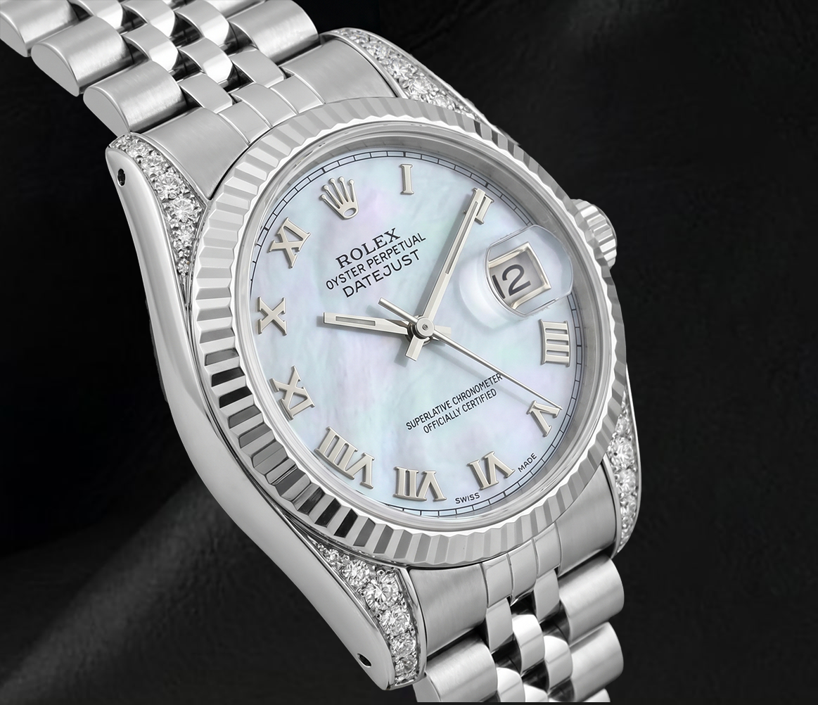 Rolex 6916 Datejust 26mm Blue Mother of Pearl Roman Dial Stainless Steel Watch