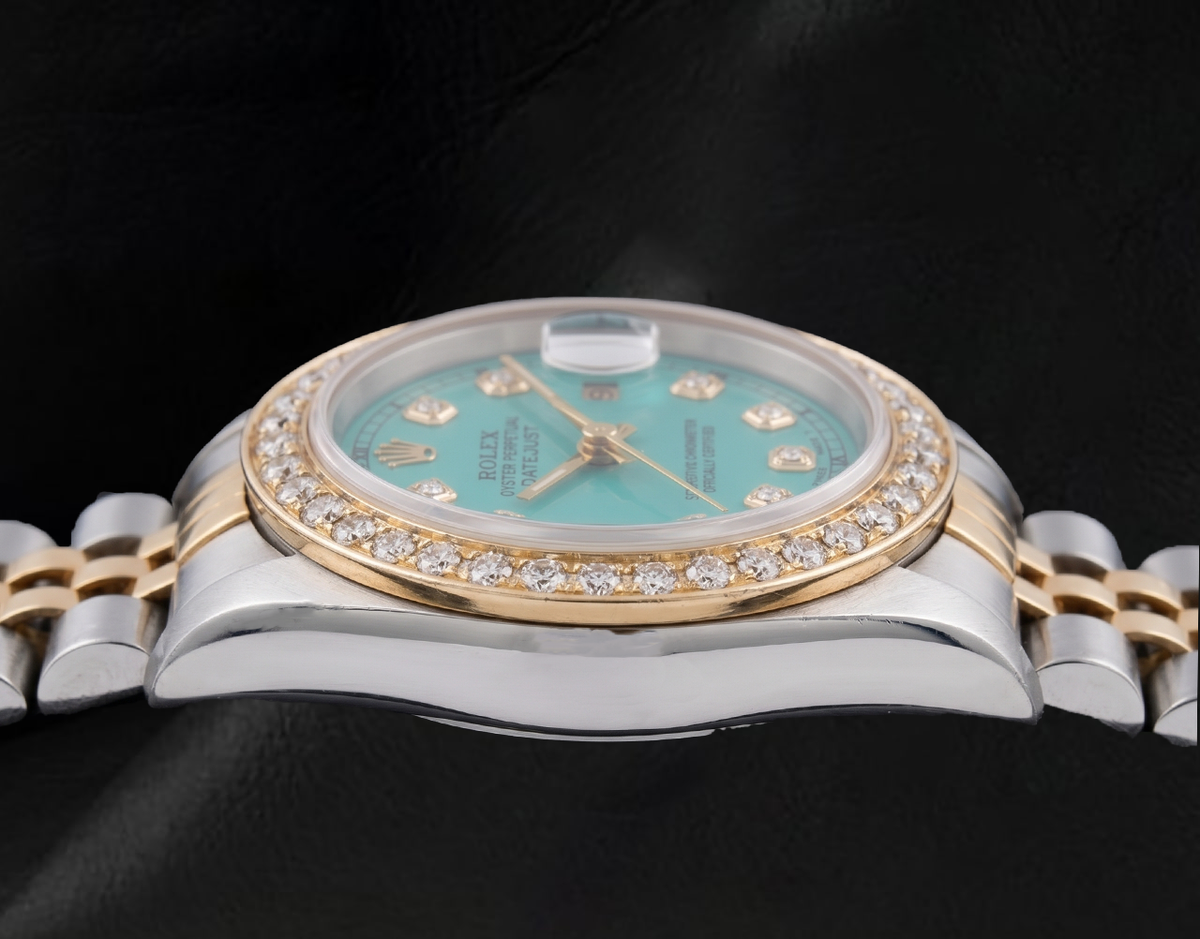 Rolex 69173 Datejust 26mm Turquoise Diamond Dial Yellow Gold and Stainless Steel Watch