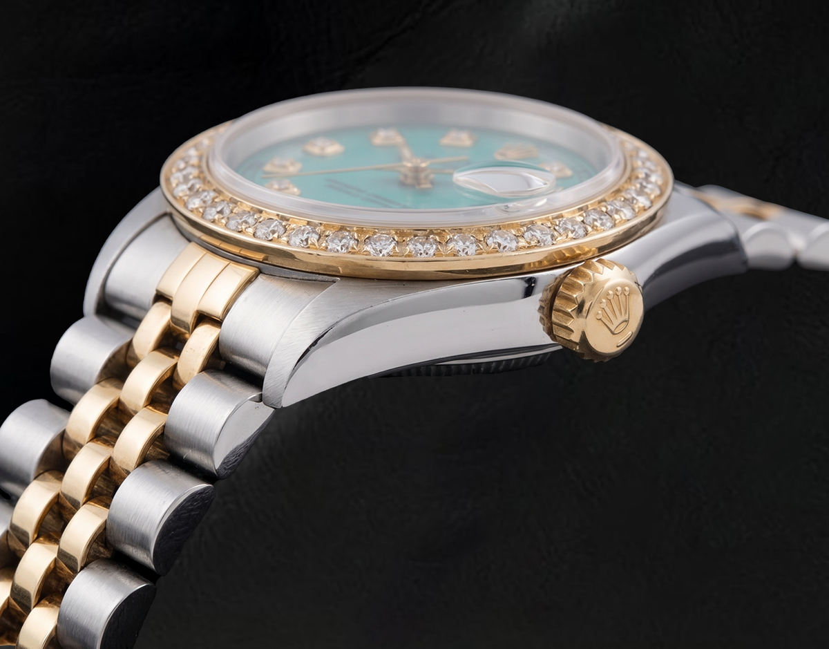 Rolex 69173 Datejust 26mm Turquoise Diamond Dial Yellow Gold and Stainless Steel Watch